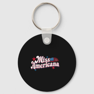 Box America 4th Of July Miss Americana Retro Key Ring