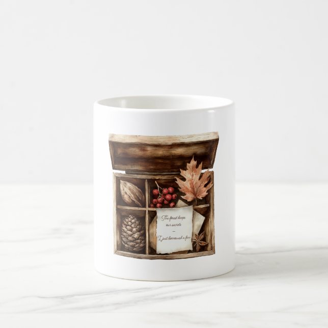 Box Berries Leaves Pinecones Treasures Coffee Mug (Center)