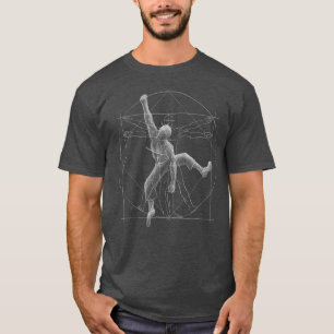 Box Bouldering  Cool Freeclimber Vitruvian Man T-Shirt