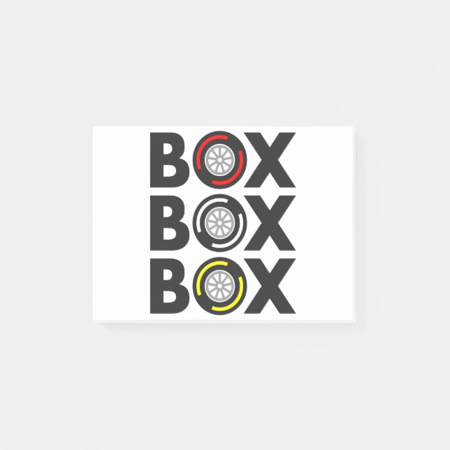 "Box Box Box" F1 Tyre Compound Design Post-it Notes (Front)