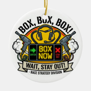 Box Box Box Wait Stay Out - Pit Strategy Radio Pan Ceramic Tree Decoration