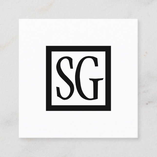 Box Initials - Square Business Card (Front)