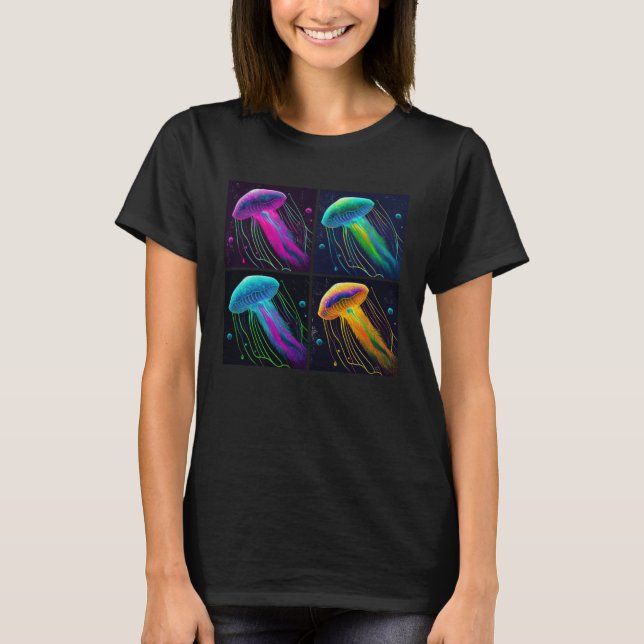 Box Jellyfish Pop Illustration Colorful Animal T-Shirt (Front)