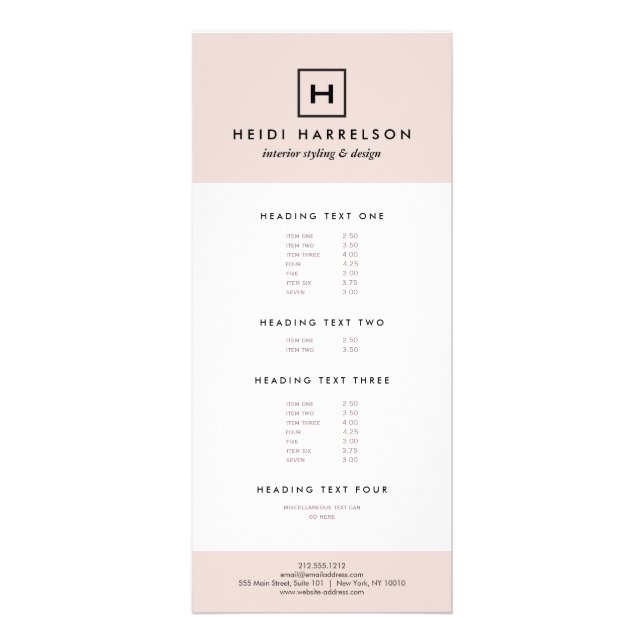 Box Logo Monogram in Light Pink and Black Rack Card (Front)