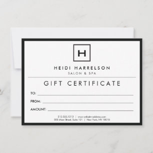 Box Logo with Your Initial Black/White Gift Card