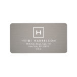 BOX LOGO with YOUR INITIAL/MONOGRAM on GRAY LINEN Label<br><div class="desc">Coordinates with the BOX LOGO with YOUR INITIAL/MONOGRAM on GRAY LINEN Business Cards. © 1201AM CREATIVE</div>