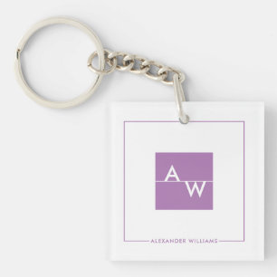 Box Monogrammed Formal Key Ring