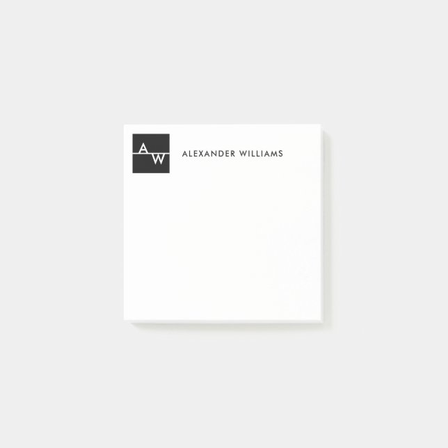 Box Monogrammed Formal Post-it Notes (Front)