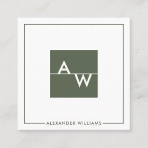 Box Monogrammed Formal Square Business Card