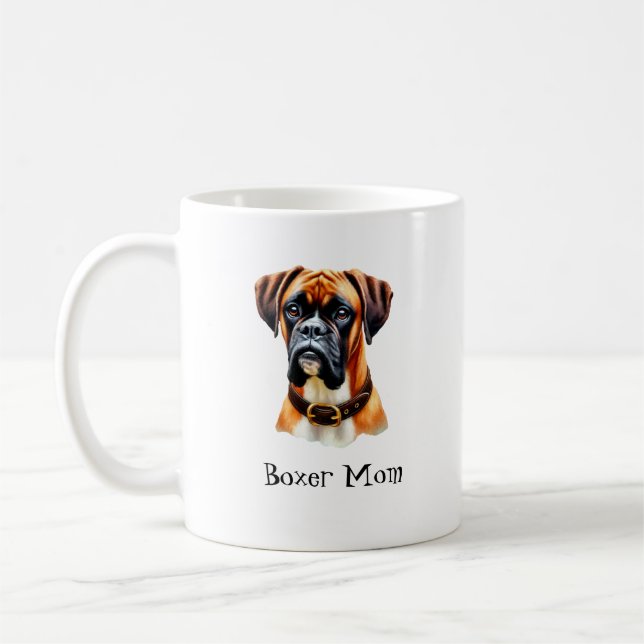Box Mum With Cute Boxer Face Coffee Mug (Left)