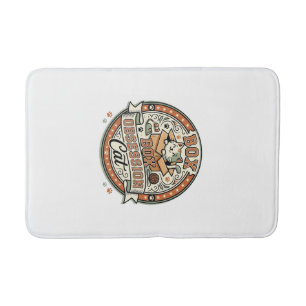 Box Obsession Cat Box Obsession Cat Vintage Vector Bath Mat