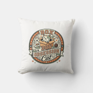 Box Obsession Cat Box Obsession Cat Vintage Vector Cushion