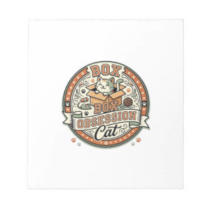 Box Obsession Cat Box Obsession Cat Vintage Vector Notepad