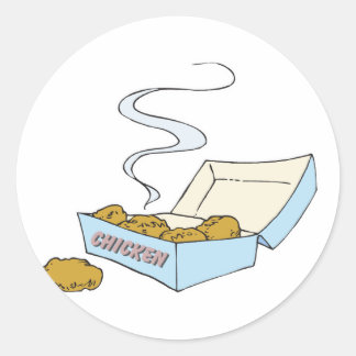 box of chicken nuggets classic round sticker