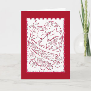 Box Of Chocolates Red Valentine's Day Holiday Card