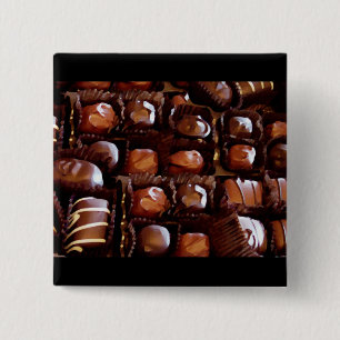 Box of Chocolates, Tempting Chocolate Candy 15 Cm Square Badge