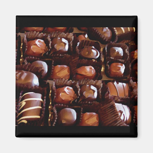 Box of Chocolates, Tempting Chocolate Candy Magnet (Front)