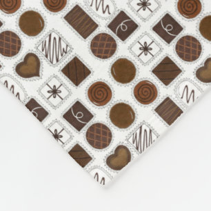 Box of Chocolates Valentine's Day Candy Chocoholic Fleece Blanket