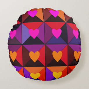 Box of Valentines Round Cushion