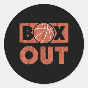 Box Out Basbal Rebound Rebounding Baller Coaching Classic Round Sticker