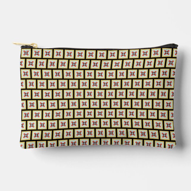 box texture modern square yellow light soft tile c accessory pouch (Front)