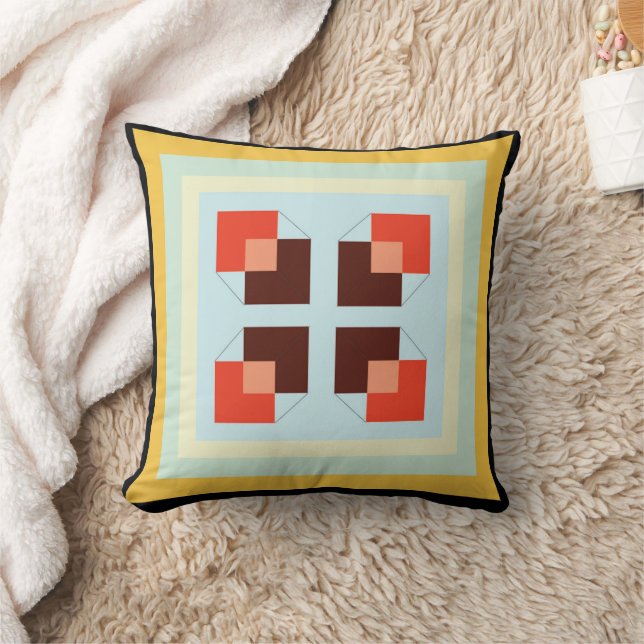 box texture modern square yellow light soft tile cushion (Blanket)