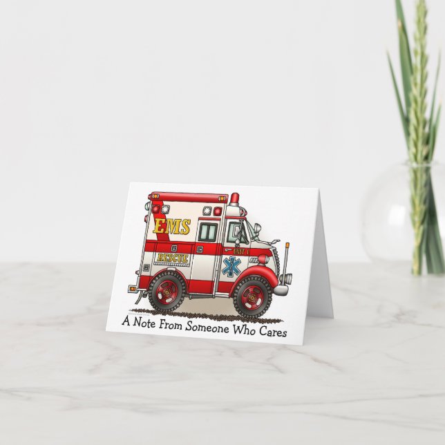 Box Truck Ambulance Note Card (Front)