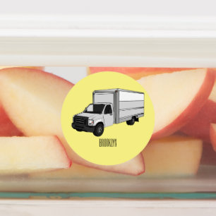 Box truck cartoon illustration