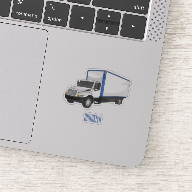 Box truck cartoon illustration (Detail)