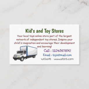 Box truck cartoon illustration business card