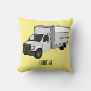 Box truck cartoon illustration cushion