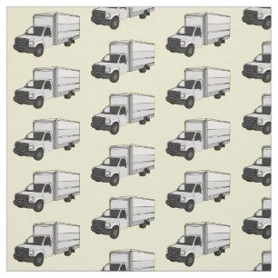 Box truck cartoon illustration fabric