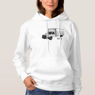 Box truck cartoon illustration hoodie