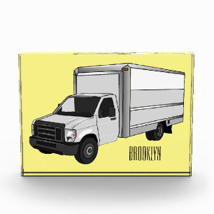 Box truck cartoon illustration photo block
