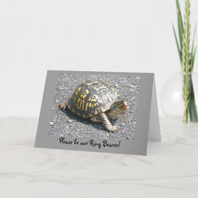 Box Turtle Ring Bearer Request Card (Front)