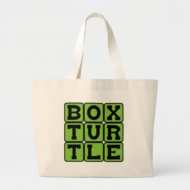 Box Turtle, Shelled Reptile Large Tote Bag (Front)