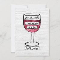 Box Wine Glass Greeting Card - Funny Wine