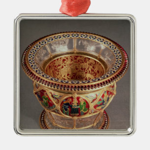 Box with plique-a-jour and cloisonne metal tree decoration