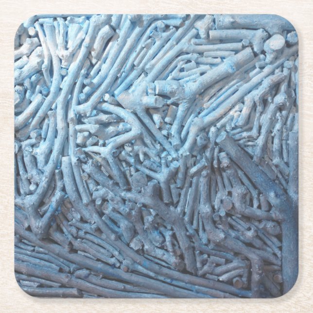 Boxcuttings: Blue Square Paper Coaster (Front)