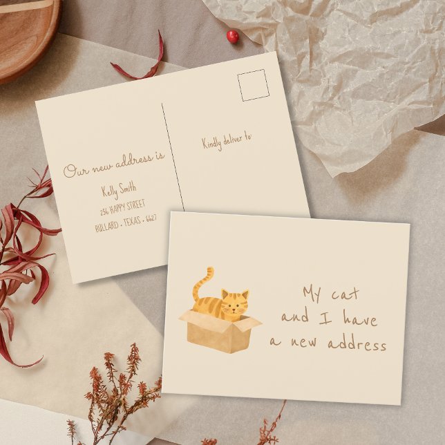 Boxed & Bounded Cat | Home Moving Postcard (Creator Uploaded)
