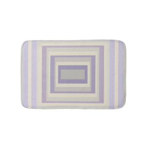 Boxed In Chalk Grey Lavender Geometric Design Bath Mat