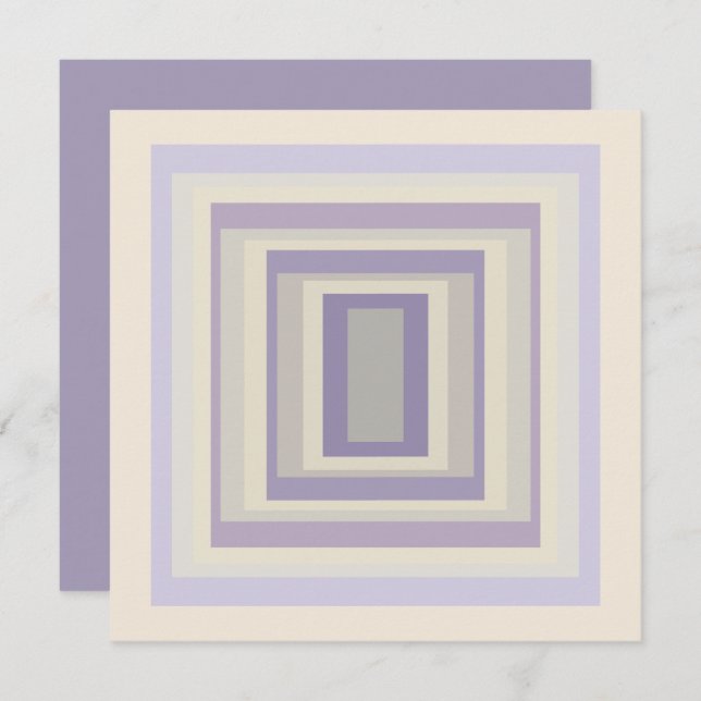 Boxed In Chalk Grey Lavender Geometric Design Card (Front/Back)