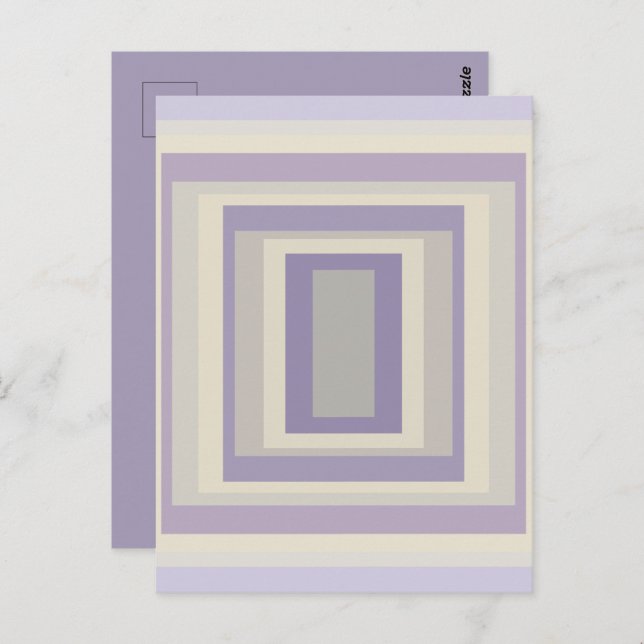 Boxed In Chalk Grey Lavender Geometric Design Postcard (Front/Back)