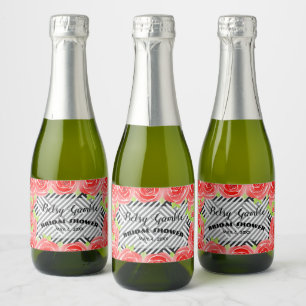Boxed Stripes & Roses Derby Mini Sparkling Wine La Label