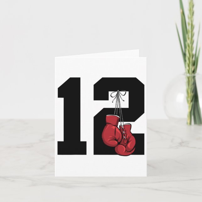 Boxer 12 Year Boxing 12th Birthday  Card (Front)