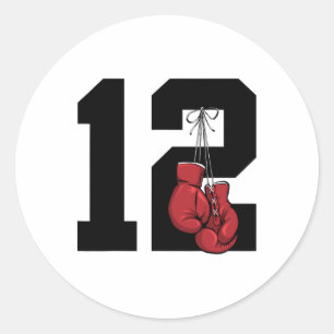 Boxer 12 Year Boxing 12th Birthday  Classic Round Sticker