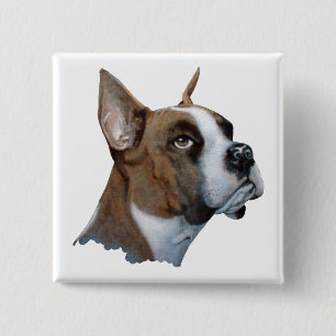 Boxer 15 Cm Square Badge