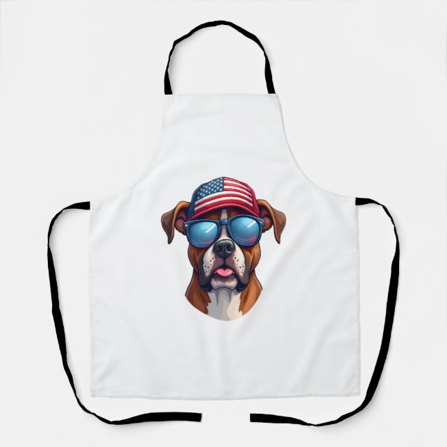 Boxer 4th of July Apron (Front)