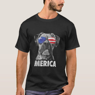 Boxer 4th of July Merica Sunglasses Men USA Americ T-Shirt