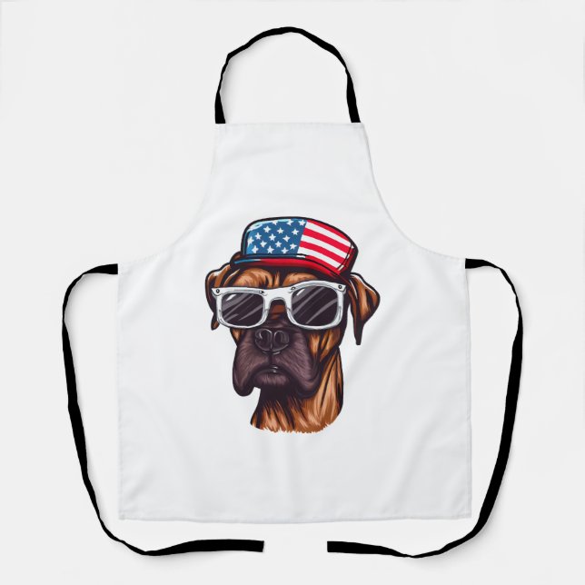 Boxer 4th of July Party Apron (Front)